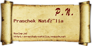 Praschek Natália névjegykártya
